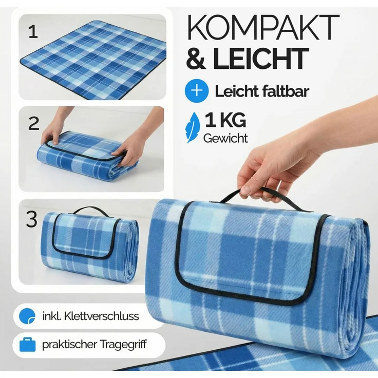 DETEX® Picknickdecke wasserdicht in blau – Bild 4