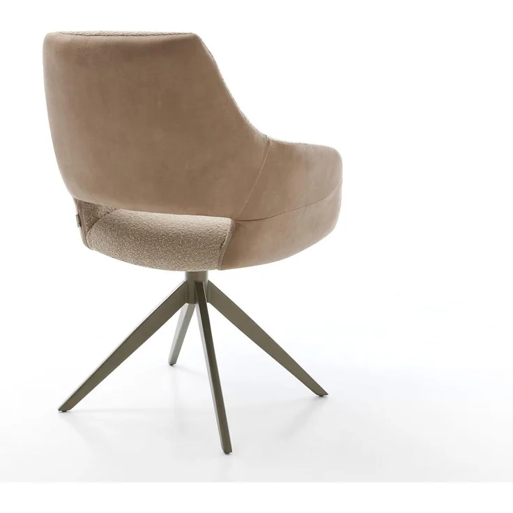 Drehstuhl Yago-Flex mit Armlehnen Materialmix Schlamm Kreuzgestell breit Effektfinish Titan 360° drehbar Wippfunktion Taschenfederkern – Bild 6