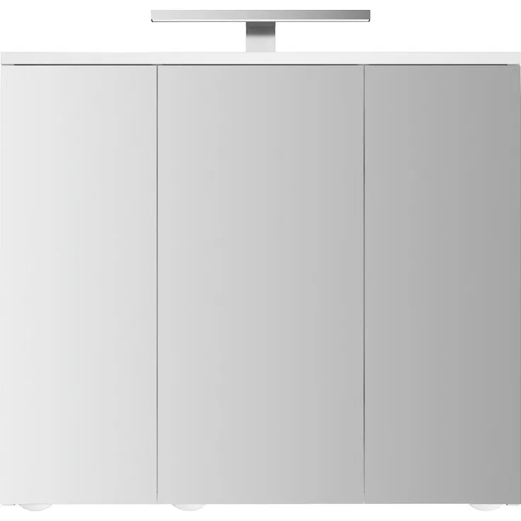 Jokey Spiegelschrank Arda mit LED Beleuchtung 72,2 cm breit, Badezimmer Spiegelschrank aus MDF, inkl. Steckdose | Weiß