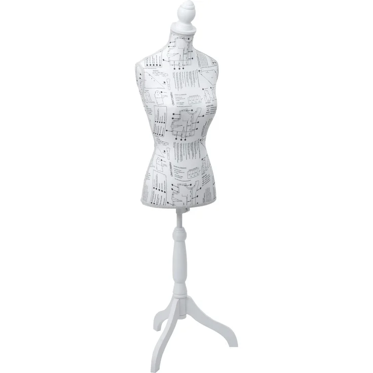 Schneiderpuppe T220, Schaufensterpuppe Torso weiblich, Schaumstoff ~ weiß mit Skizzen – Bild 7