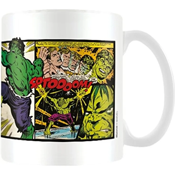 Marvel MG23439 Keramikbecher Retro Hulk Panels, 8 x 11,5 x 9,5 cm, mehrfarbig