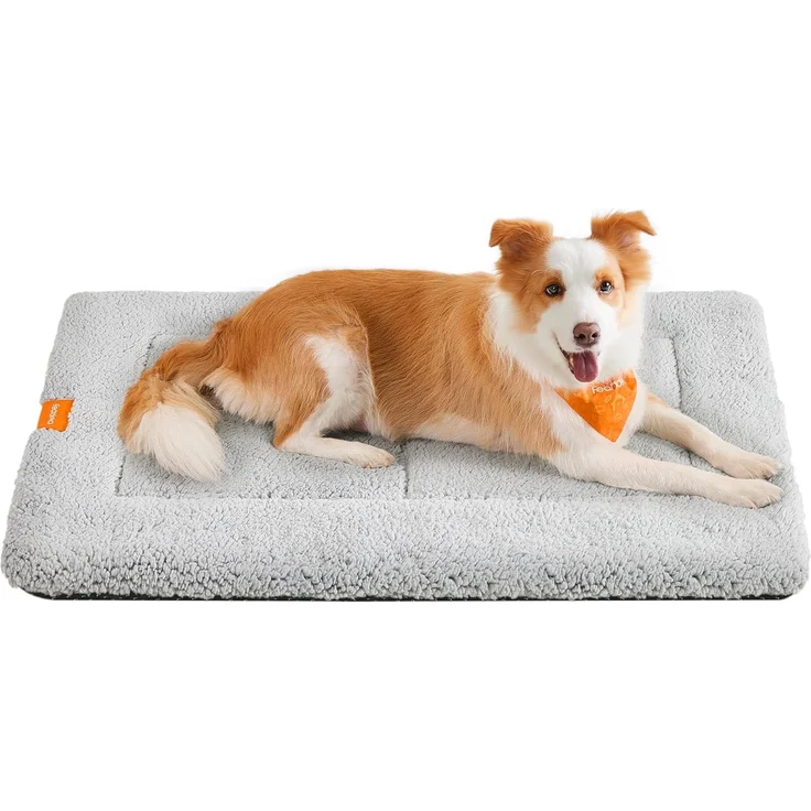 Feandrea Hundedecke, Haustier Decke, für Hunde, Katzen, 105x70 cm, XL, maschinenwaschbar, trocknergeeignet, rutschfest, hellgrau PPB020G01 – Bild 1