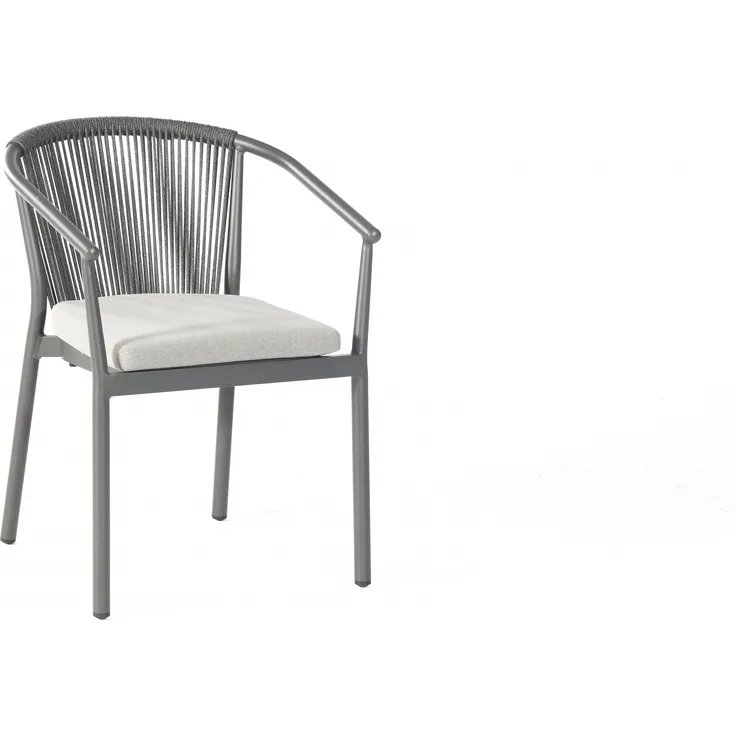 Sonnenpartner Sessel Finesse Aluminium mit Polyrope black inkl. Kissen