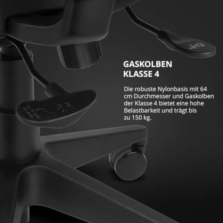 DRIFT GAMING DRAIR400 - Professioneller Gaming Chair, hochwertiges Mesh und verstärktes Polymer, 4D verstellbare gepolsterte Armlehnen, Kolbenklasse 4, drehbar, neigbar, verstellbar, schwarz. – Bild 10