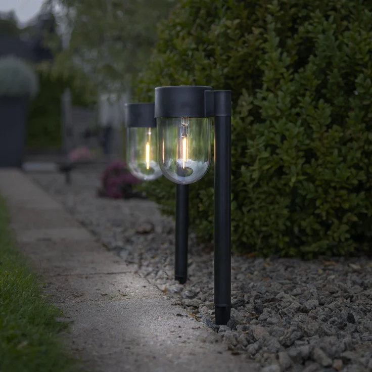 LED-Solar-Wegeleuchte "Cupola", 2er Set, schwarz