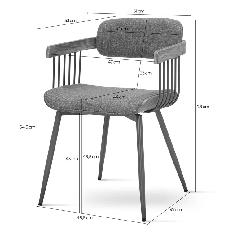 Polsterstuhl 51 x 53 x 78 violett JANINA #01 – Bild 11