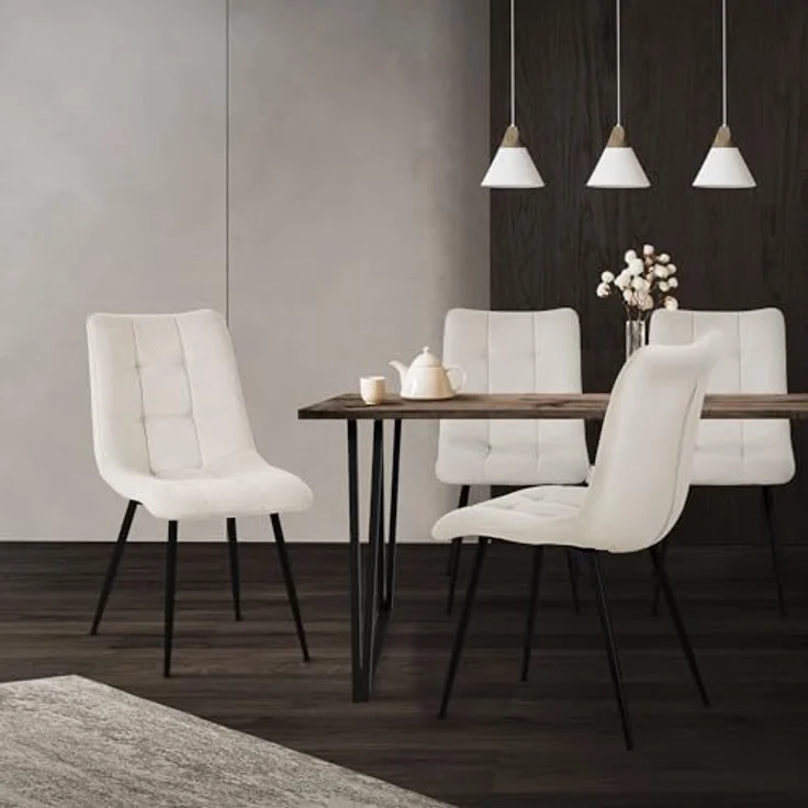 ML-DESIGN Stuhl Esszimmerstühle mit Rückenlehne moderne Design Lounge Küchenstühle (2 St), Polsterstuhl Esstischstühle 2er Set Küchenstuhl Polyester bis 120kg – Bild 3