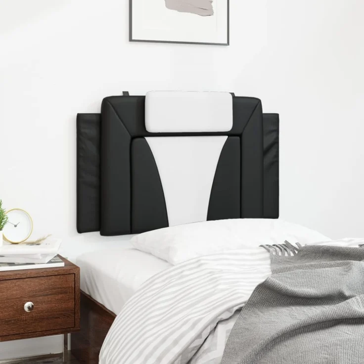 vidaXL Kopfteil-Kissen Schwarz und Weiß 90 cm Kunstleder 374772 – Bild 11