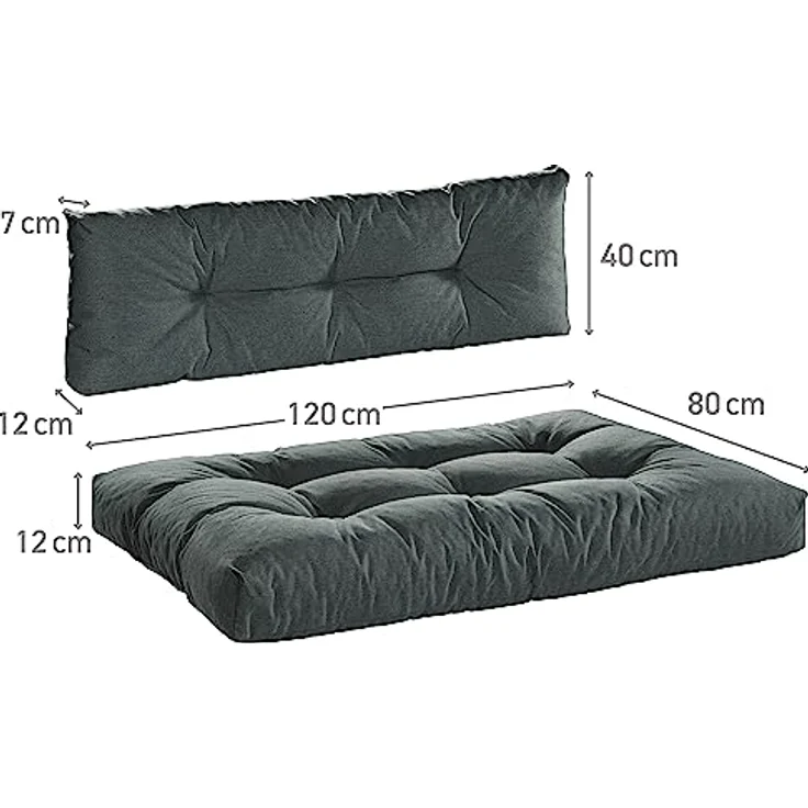 Traumnacht Outdoor Palettenauflage mit Schaumstoffstäbchen gefüllt, Palettenkissen, Palettenpolster Palettenmöbel Palettensofa Seitenteil, rot – Bild 2