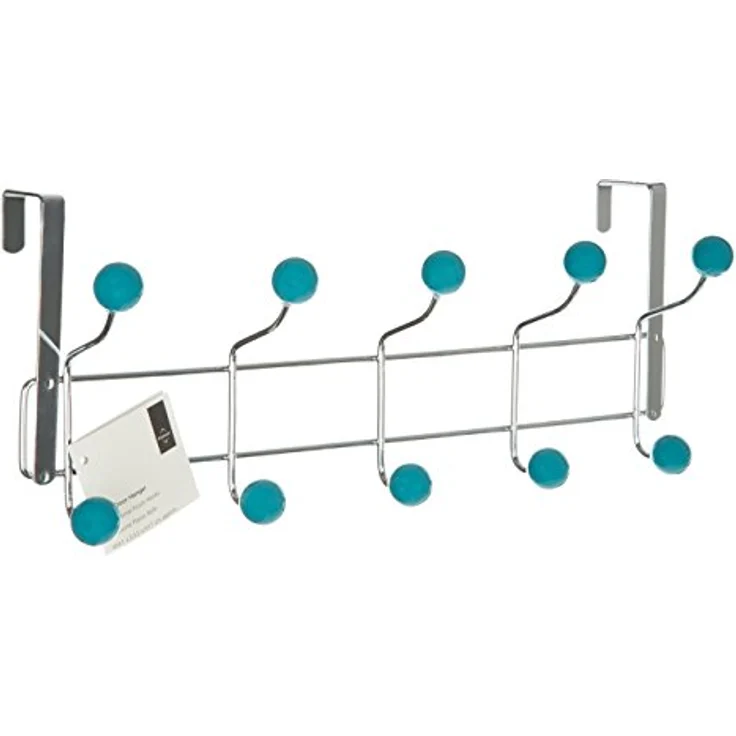 Premier Housewares Türgarderobe, 10 Haken türkis, Chrom, Kunststoff, 12 x 41 x 17 – Bild 3