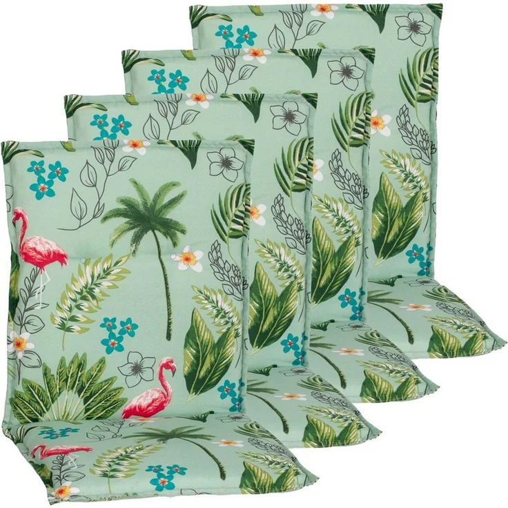 NYVI Polsterauflage Niedriglehner Auflagen Rio 4er Set - Stuhlauflage für Gartenstühle, (4 St), Sitzauflage, Pflegeleicht, Robust, Bequem