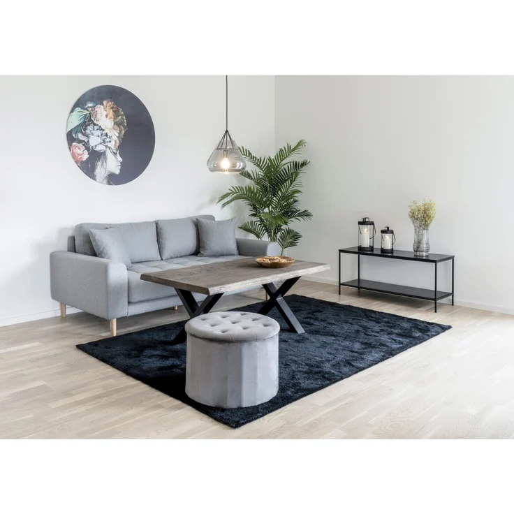 House Nordic TV-Ständer, 2 Regale, schwarz, schwarzer Rahmen, 100x36x45 cm – Bild 6