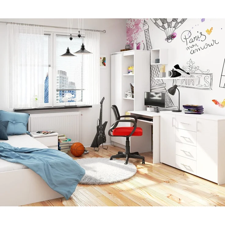 Home Collective Computertisch Kleiner Schreibtisch Bürotisch Gaming Tisch mit Tastaturablage, Schreibtisch in weiß, ideal für Kinderzimmer und Heimbüro – Bild 5