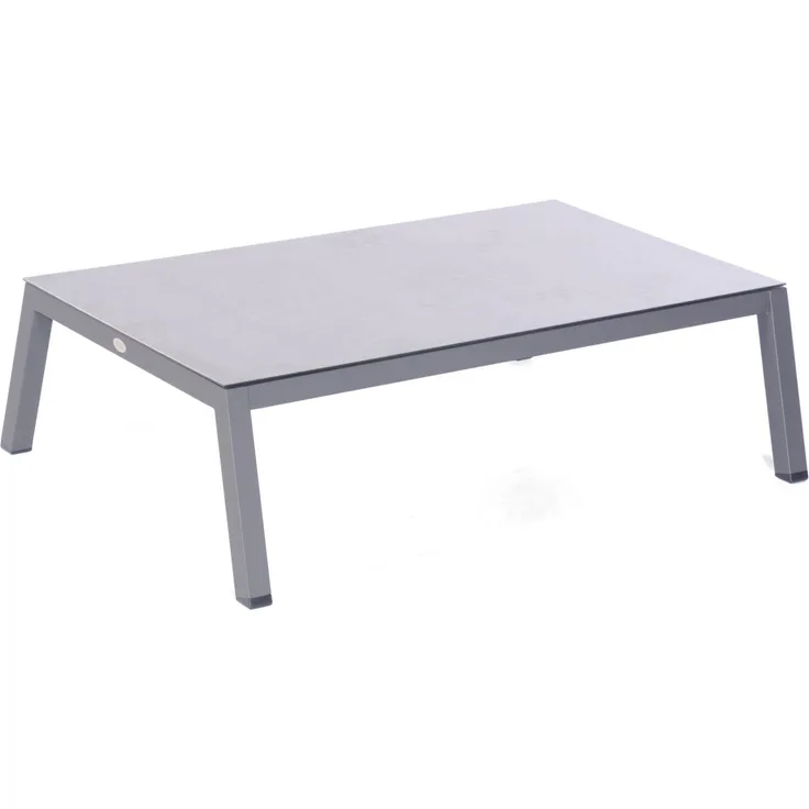 Sonnenpartner Loungetisch Empire 140x80 cm Aluminium anthrazit mit Glas Beistelltisch