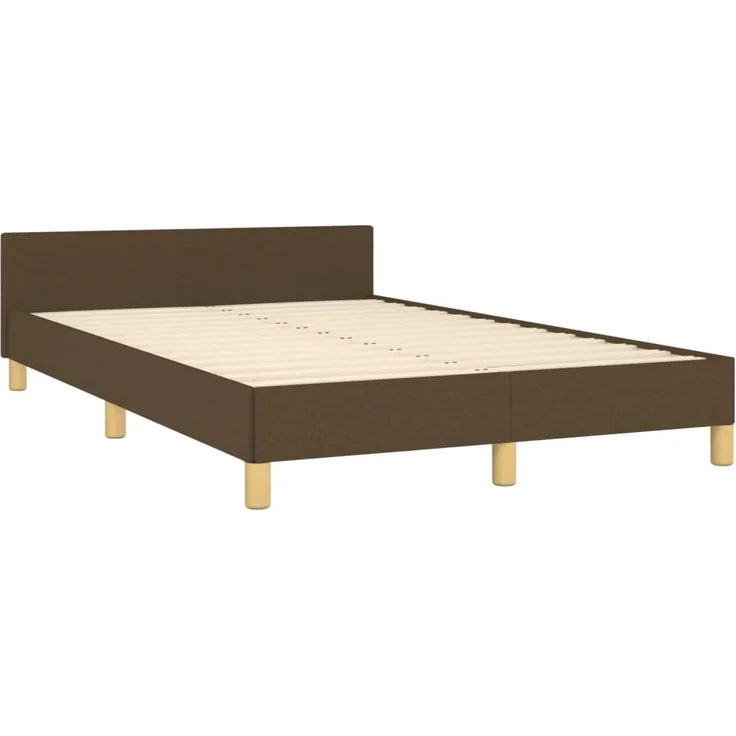 vidaXL Bettgestell ohne Matratze Dunkelbraun 120x190 cm Stoff 379537 – Bild 2