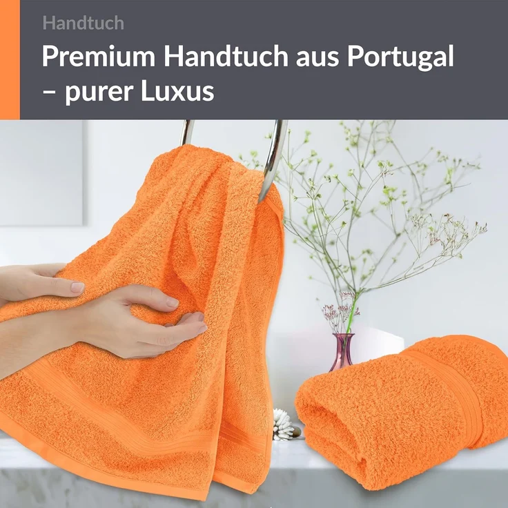 Lashuma Handtücher Linz, Frottee (2-St), Frottee Handtücher orange 50x100 cm – Bild 7