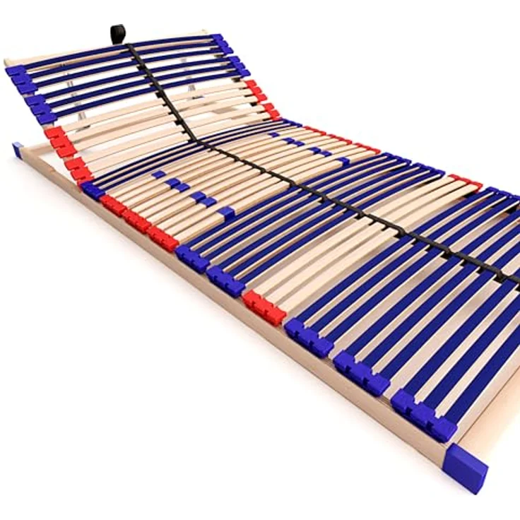stabiler Lattenrost 100% BUCHE Lattenrahmen - Kopfteil verstellbar - SCHULTERFRÄSUNG, 7 Zonen, 42 Federleisten, Härte-Regulierung, Mittelgurt - VARIO SLEEP BEST 42® unmontiert (140x200 cm) – Bild 10