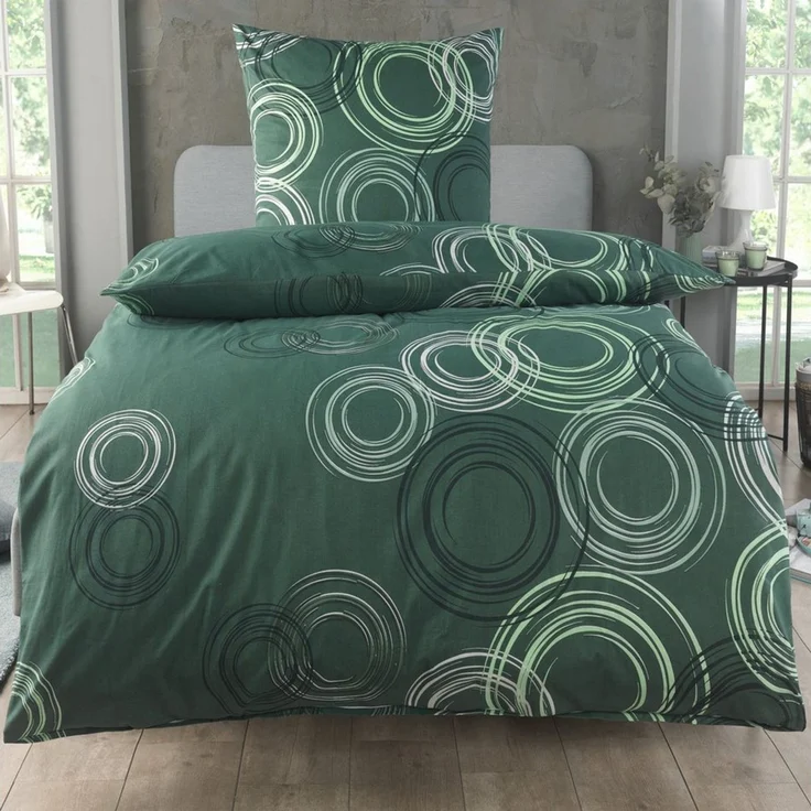 Malika Bettwäsche 155x220 + 80x80 cm atmungsaktiver Baummwoll Renforce Bettbezug, Renforce Baumwolle, 2 teilig, Für Allergiker geeignet, pflegeleicht, angenehm weicher Stoff – Bild 1