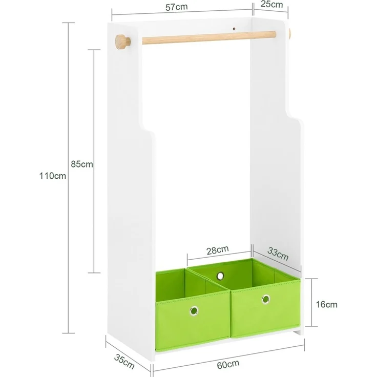 SoBuy KMB109-W Kinderregal, MDF, Lackiert, Weiß, 60 x 110 x 35 cm – Bild 3