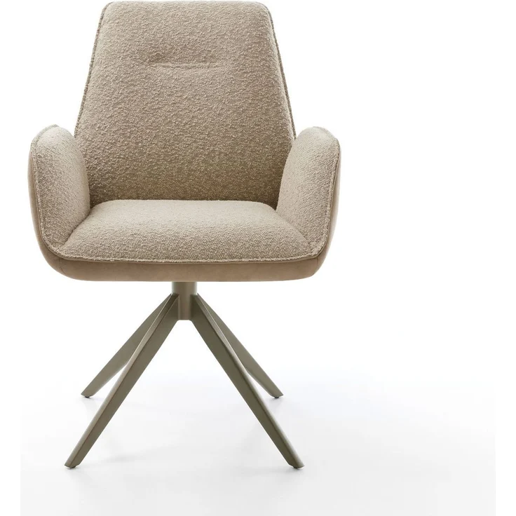 Drehstuhl Zoa-Flex Materialmix Schlamm Kreuzgestell breit Effektfinish Titan 360° drehbar Taschenfederkern – Bild 2