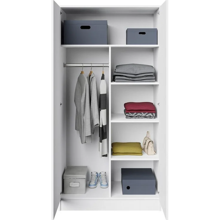 Beautysofa Kleiderschrank Zweitüriger mit Drehtürenschrank LOOK (Breite: 90 cm, Modernes TIP-ON Öffnungssystem (griffloses Öffnen möglich) Erhältlich mit oder ohne Schubladen – Bild 3