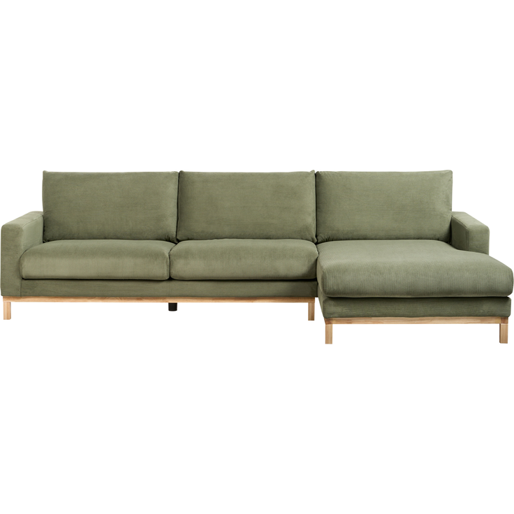 Beliani 'Siggard' Rechtsseitiges Ecksofa Cord Grün – Bild 4