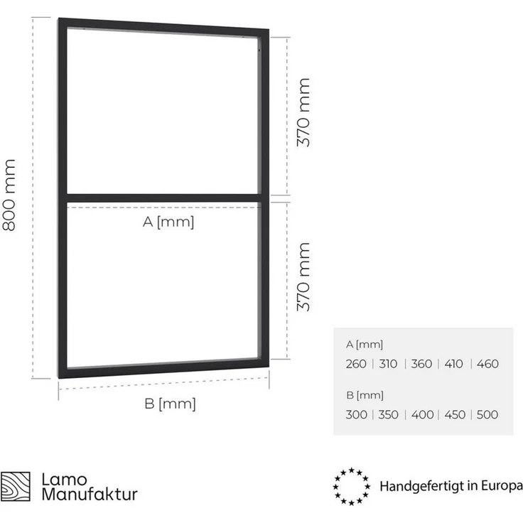 LAMO Manufaktur Wandregalhalter Regalhalterung für Waschtischplatte Metall Schwarz 30x80 cm – Bild 4