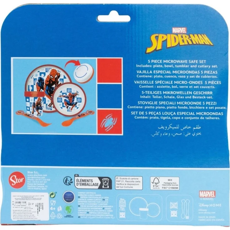 Spiderman Kindergeschirr-Set Set 5-teilig Rutschfestes Ess-Set (5-tlg) – Bild 3