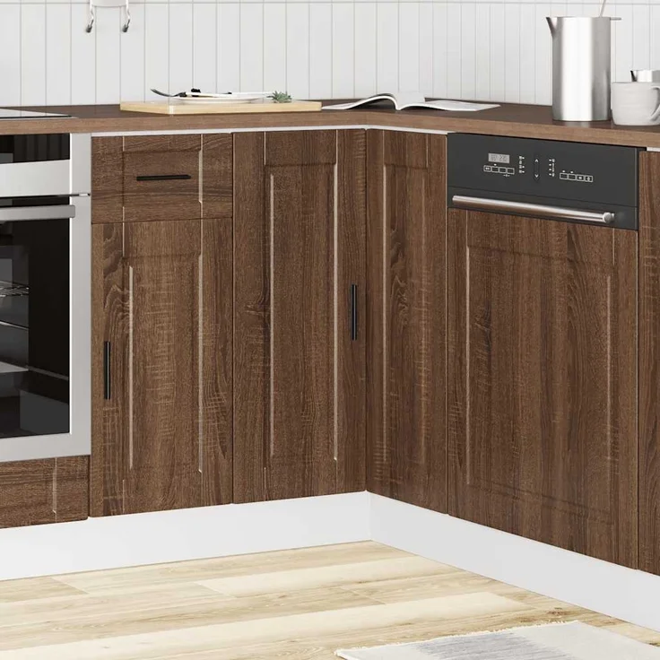 vidaXL Küchen-Eckunterschrank Porto Braun Eichen-Optik Holzwerkstoff 853994 – Bild 3