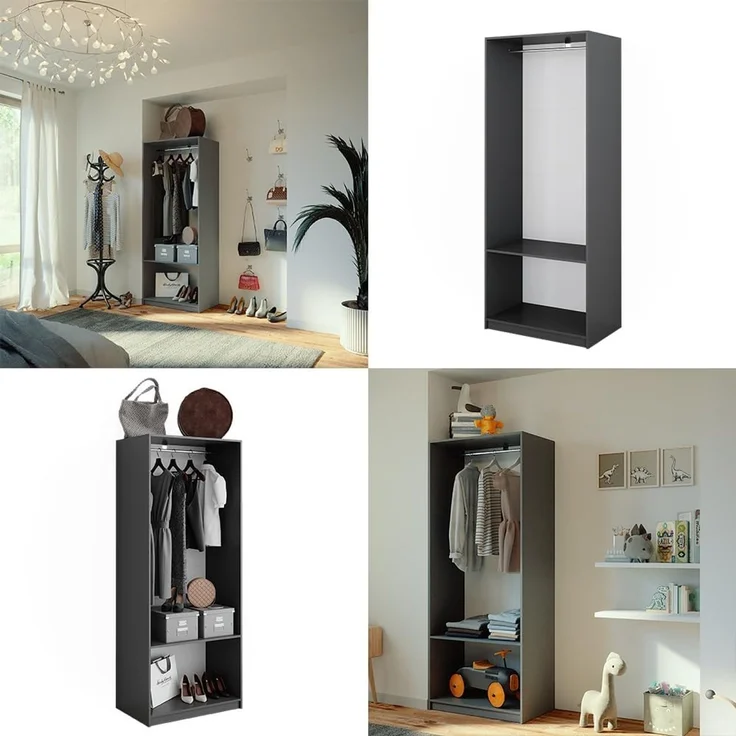 Kleiderschrank Elmo Anthrazit 80 x 200 cm Vicco – Bild 8
