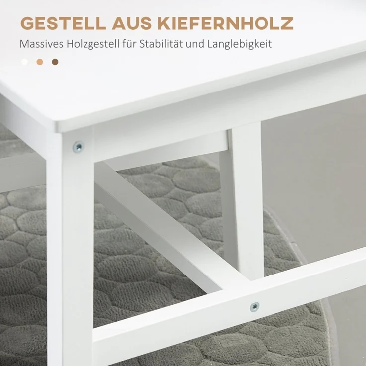 2er-Set Esszimmerstühle Küchenstühle Stühle, Massivholz, 41 cm x 46,5 cm x 85,5 cm, Weiß--Weiß--41x46.5x85.5cm--YOUDENOVA – Bild 6