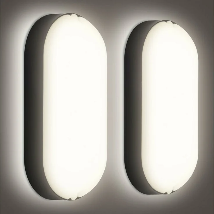 Clanmacy LED Wandleuchte 2-10X LED Feuchtraumleuchte Wasserdicht Deckenleuchten IP54 4000K, Tageslichtweiß – Bild 1