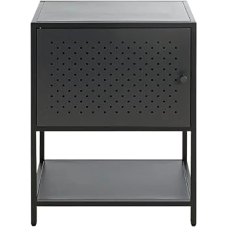 XXXL Nachtschrank, Schwarz, Metall, 45x60x30 cm, Drehtüren, Typenauswahl – Bild 4