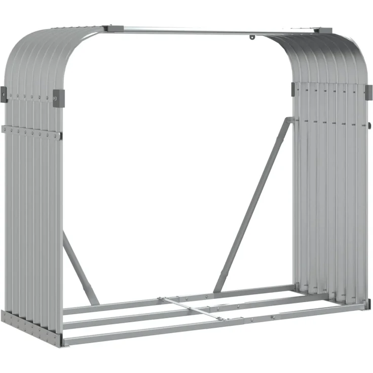 vidaXL Kaminholzunterstand Silbern 120x45x100 cm Verzinkter Stahl 364593 – Bild 1