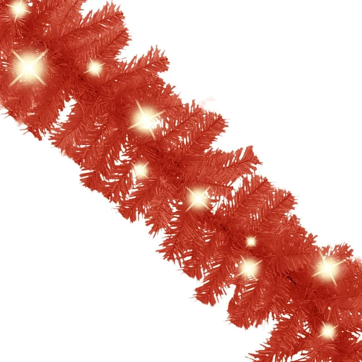 vidaXL Weihnachtsgirlande mit LED 5 m Rot 329195 – Bild 2
