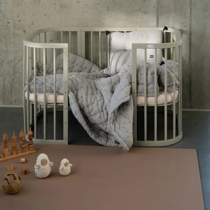 Waldin Kombibett - W2 7-in-1 - Olive Grün - Material: massiv Buchenholz - Babypark. de – Bild 6