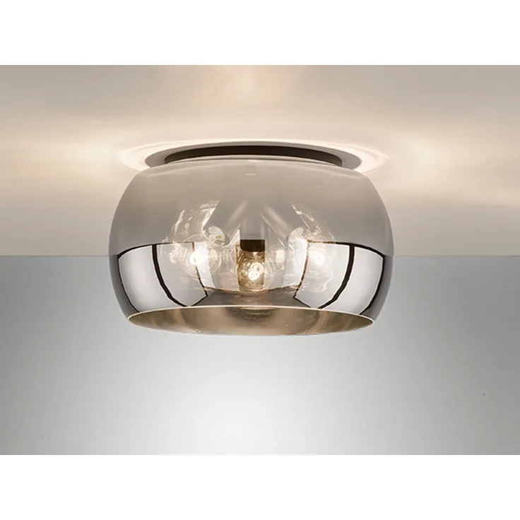 Fischer & Honsel 21304 Deckenleuchte Dima sandschwarz Glas rauchfarben
