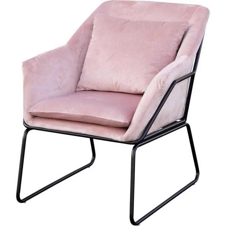SVITA JOSIE Sessel gepolstert Beistellsessel Pink Couch Einzel Relaxsessel Samt