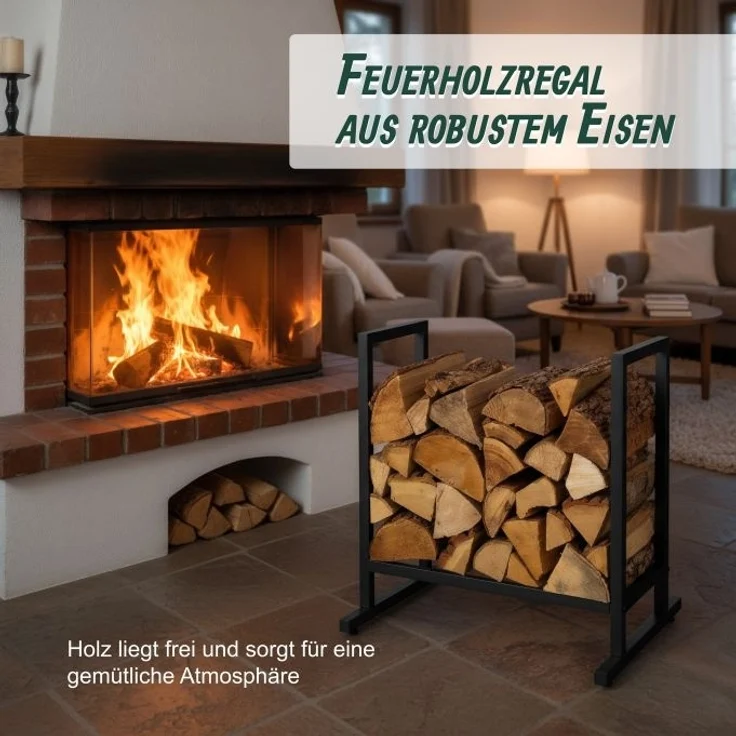 Modernes Kaminholzregal aus Metall 10051697_46 – Bild 2