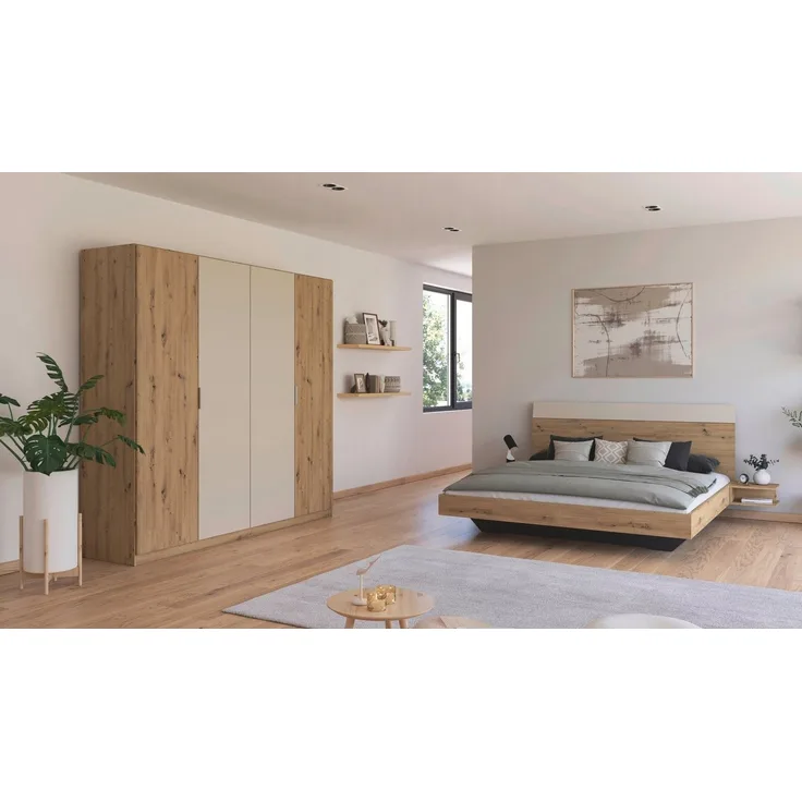 rauch Schlafzimmer-Set Monza, mit Drehtürenschrank Breite 226 cm, Bettanlage in 2 Breiten