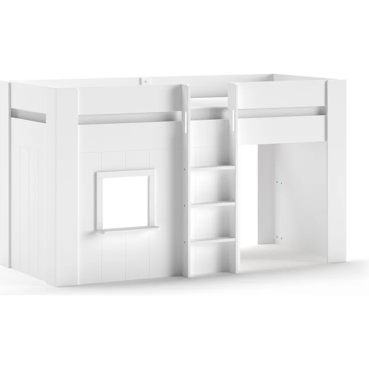 RENO Halbhohes Spielbett 90x200 MDF Weiß