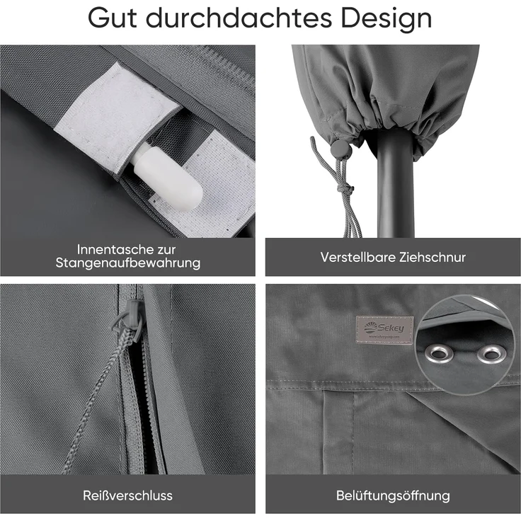 Sekey® Schutzhülle für Ampelschirm,Abdeckhauben für Sonnenschirm – Bild 6