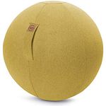 Sitting Ball Hocker Felt 150 l, Outdoor-Sitzsack in Uni Senf mit waschbarem Bezug und Seitentasche