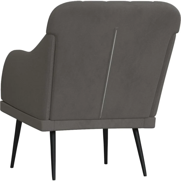 Sessel wohnzimmer, Relaxsessel Dunkelgrau 63x76x80 cm Samt – Bild 5