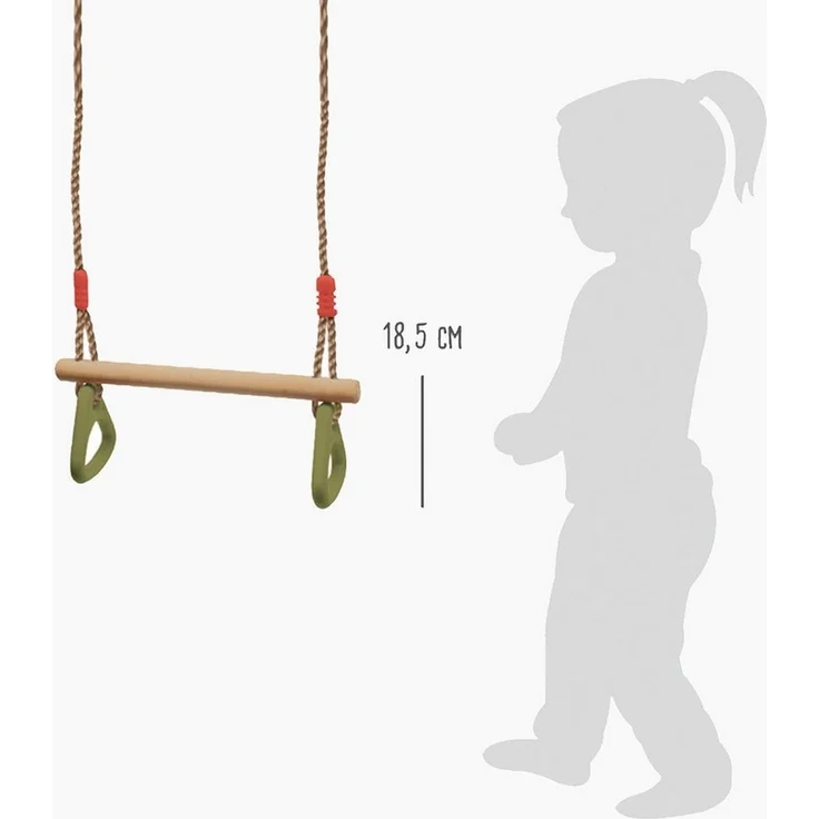 small foot 6120 Schaukel mit Turnringen 2 in 1, Kinderschaukel aus Holz, mit Metallringen zum Aufhängen, ab 3 Jahre – Bild 3
