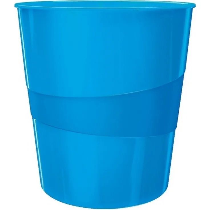 Leitz Papierkorb Wow 15l Polystyren blau metallic