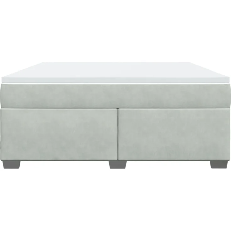 vidaXL Boxspringbett mit Matratze Hellgrau 180x200 cm Samt 3285299 – Bild 4