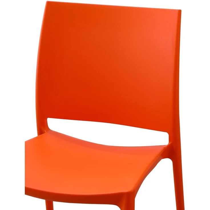 CLP 2er Set Gartenstühl Meton mit Lehne stapelbar wetterfest UV-beständig bis 150 kg,orange – Bild 7