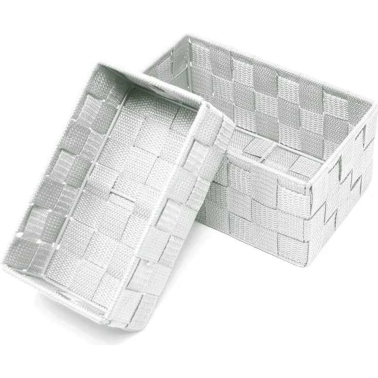 Lashuma Aufbewahrungskorb (Set, 2 St), leere Badezimmer Körbe silber – Bild 7