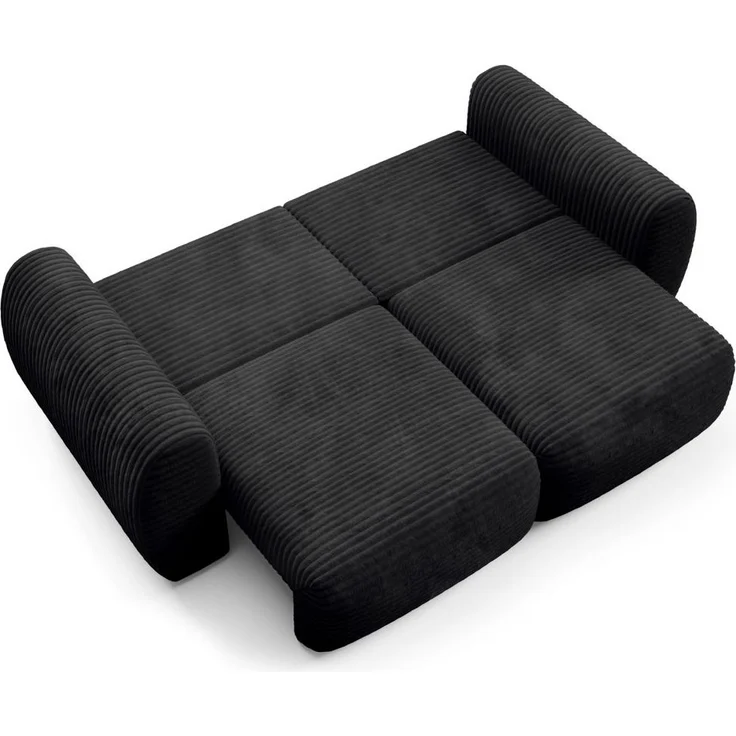 Sofa 2-Sitzer mit Schlaffunktion SIMONE in Stoff Ambience Schwarz – Bild 4